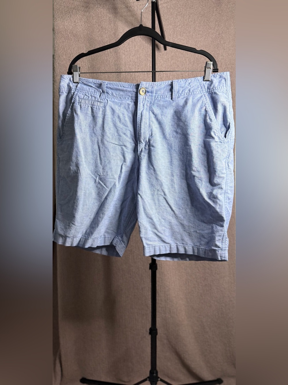 Urban Republic Men’s 36 Blue Chambray Shorts 100% Cotton Flat Front